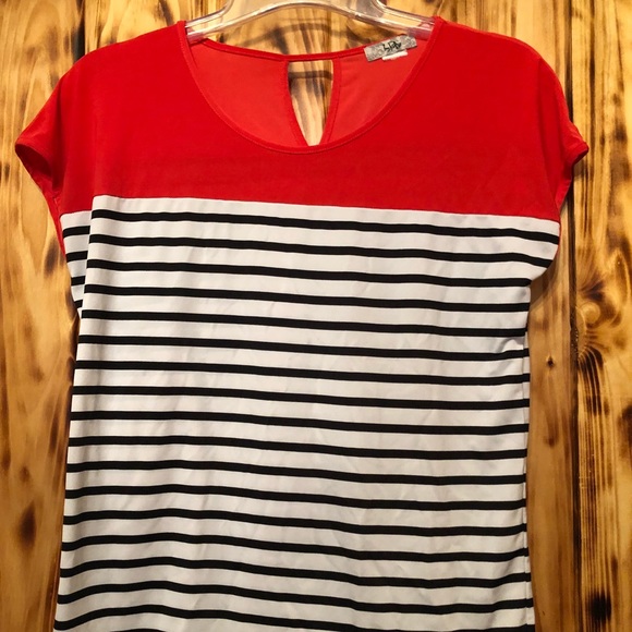 red and white striped tee womens